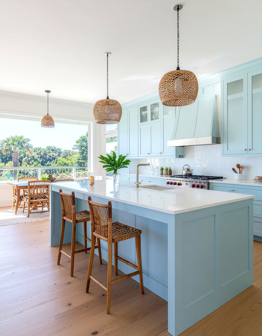 Coastal Blue Kitchen - 30 panel-ready refrigerator kitchen ideas