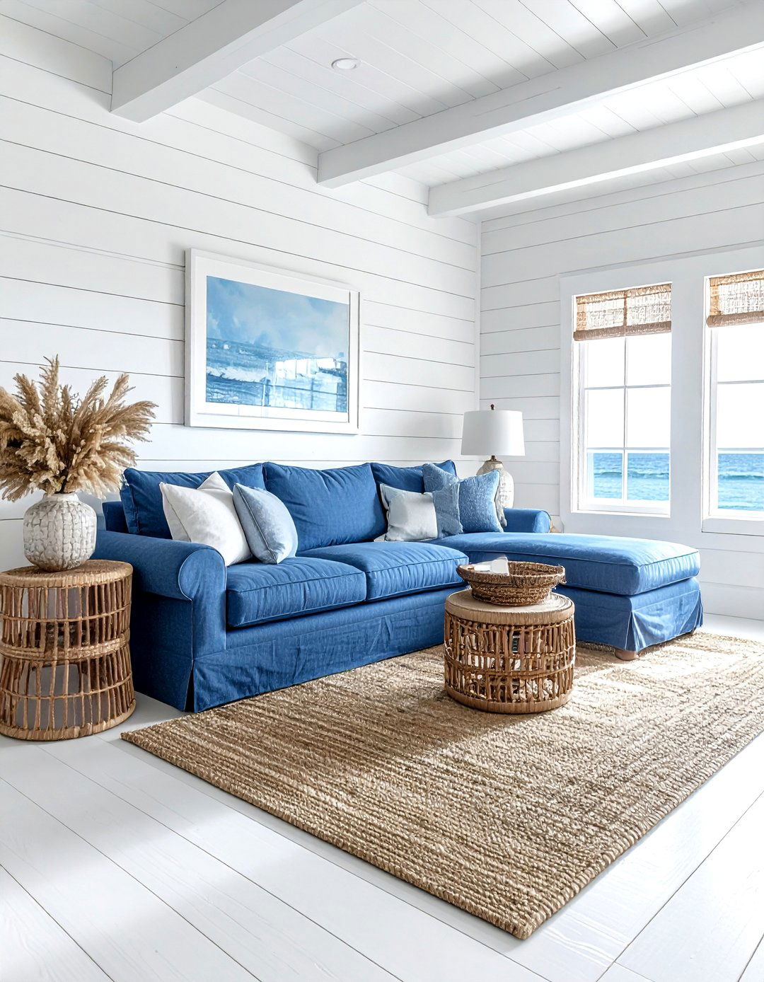 Coastal Blue Living Room - 30 blue living room design ideas