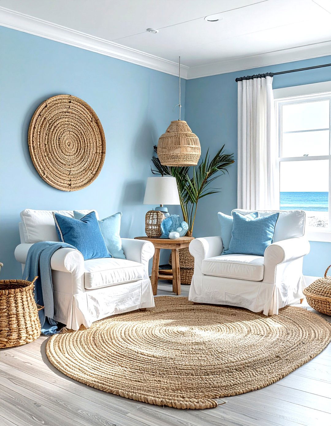 Coastal Blue Living Room - 30 living room blue walls