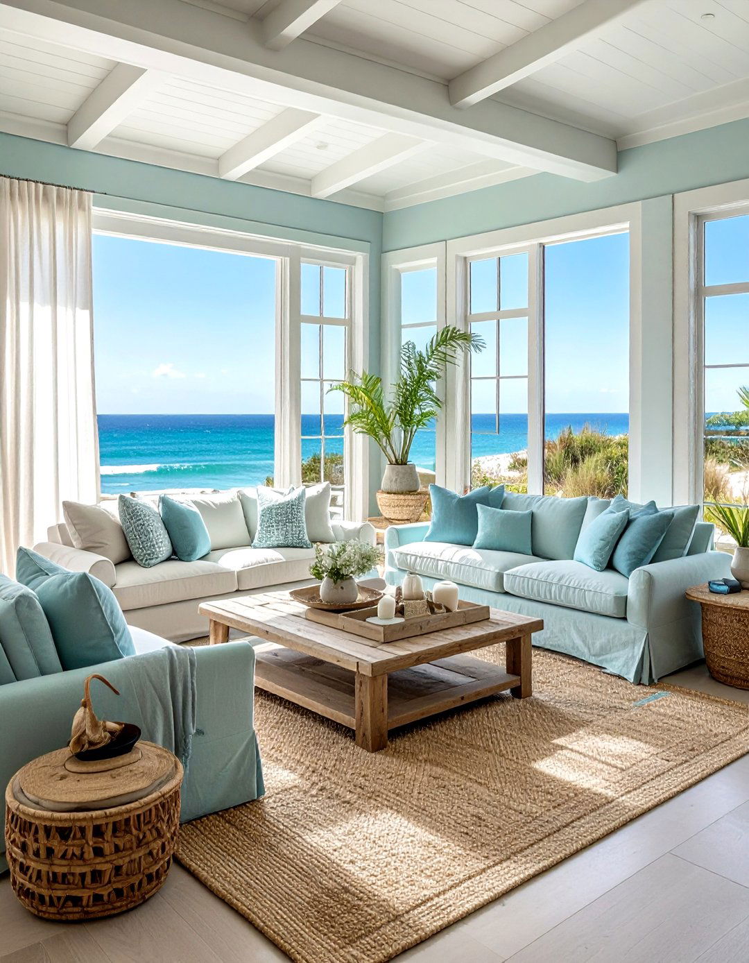 Coastal Blue Living Room - 30 blue living room decor ideas