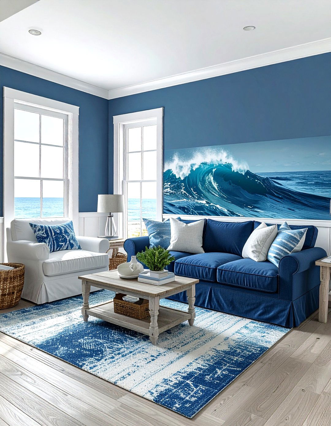 Coastal Blue Wallpaper Living Room - 30 living room wallpaper ideas