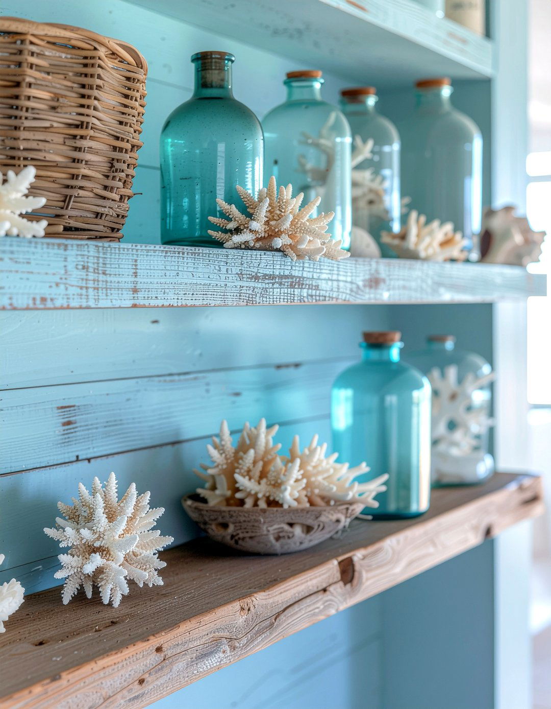 Coastal Blue - 30 fireplace mantel ideas