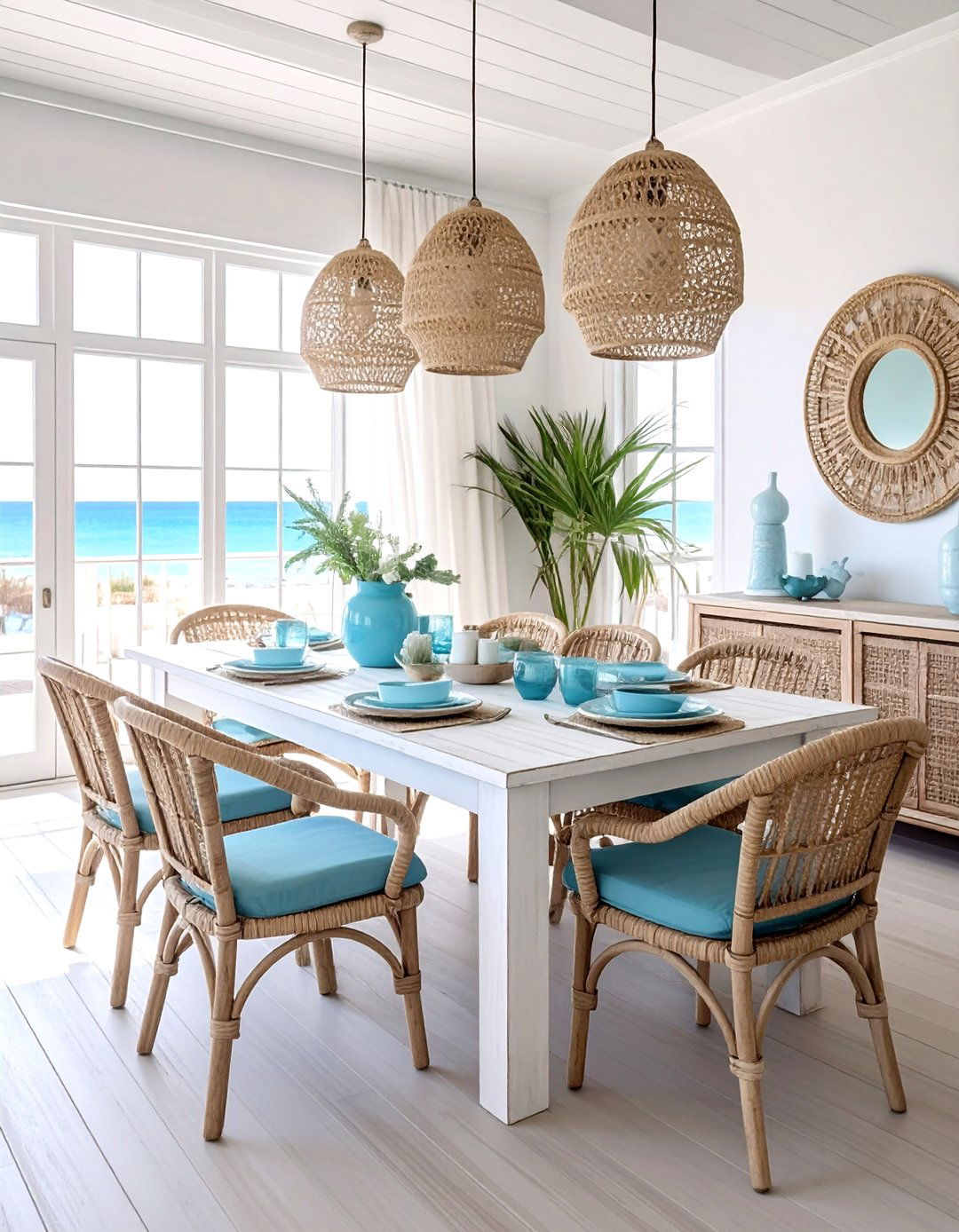 Coastal Boho Dining Room - 30 Bohemian dining room ideas