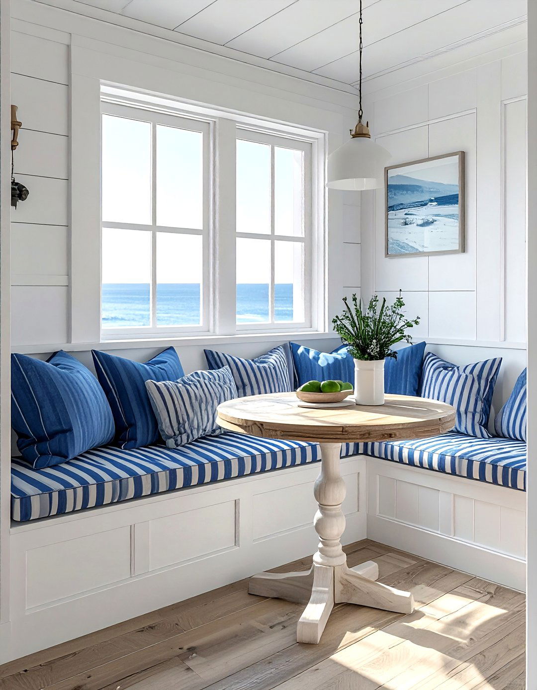 Coastal Breakfast Nook - 30 coastal cottage kitchen ideas