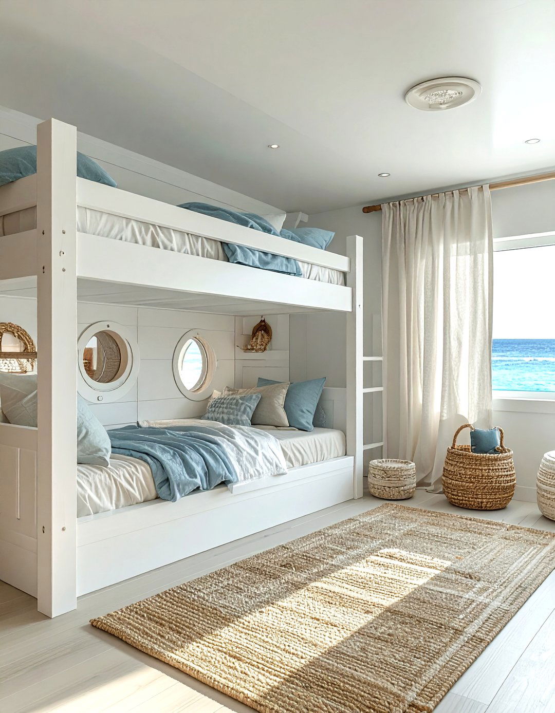 Coastal Bunk Room For Guests - 30 quadruple bedroom ideas