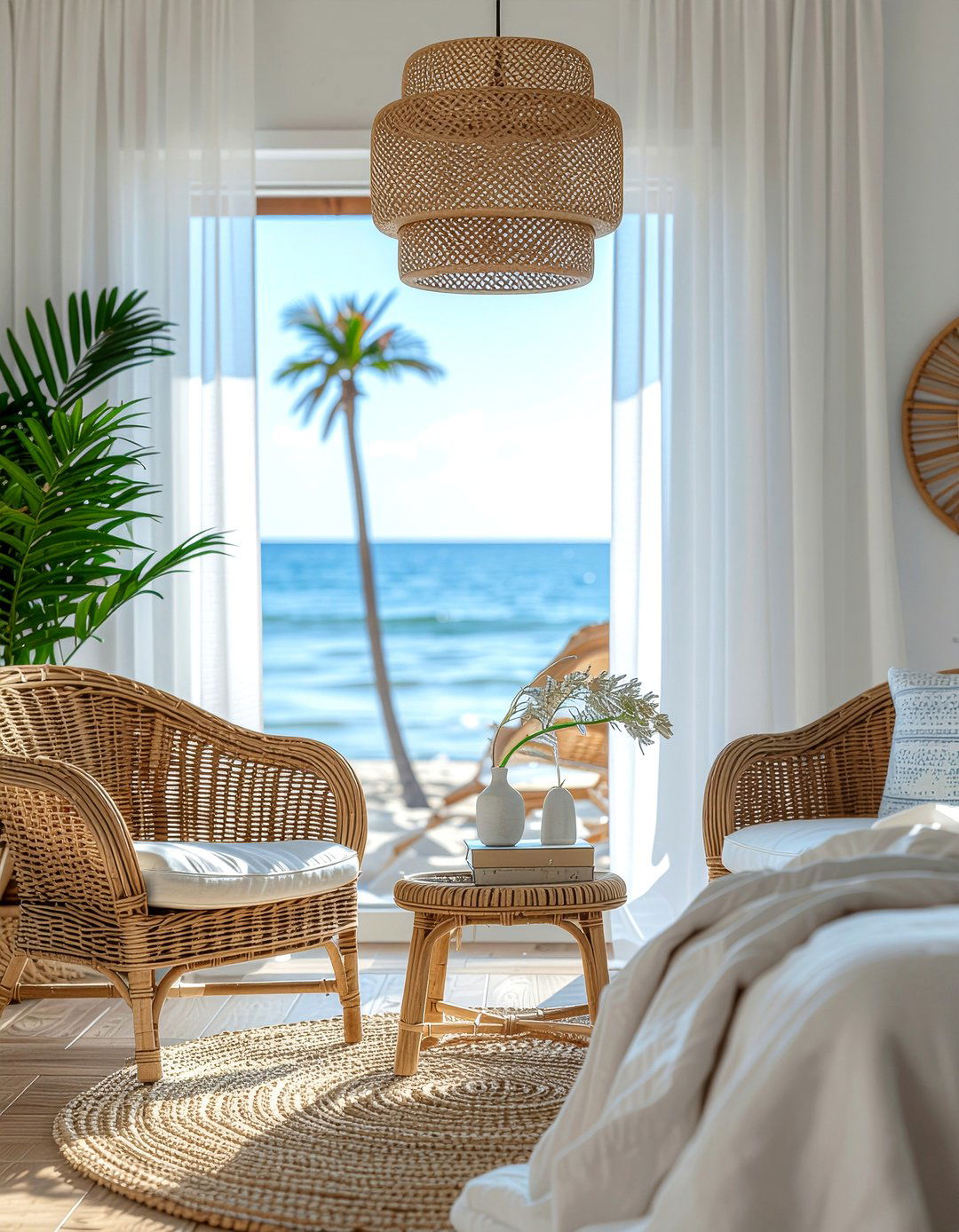 Coastal Cane Decor - 30 cane bedroom ideas