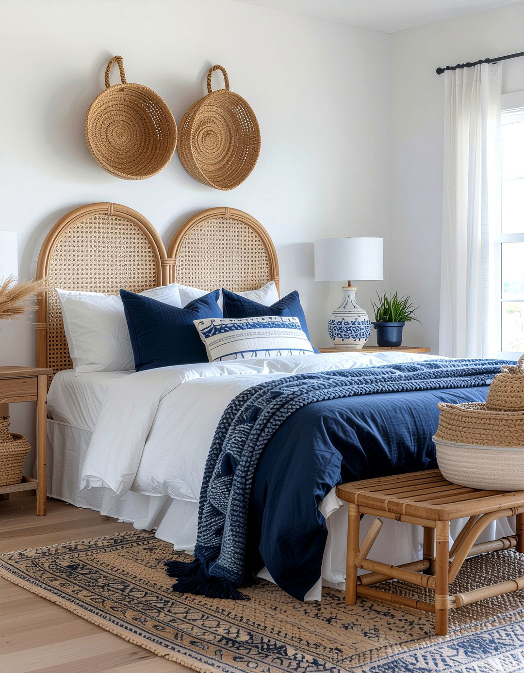 Coastal Cane Headboard - 30 bedroom cane headboards