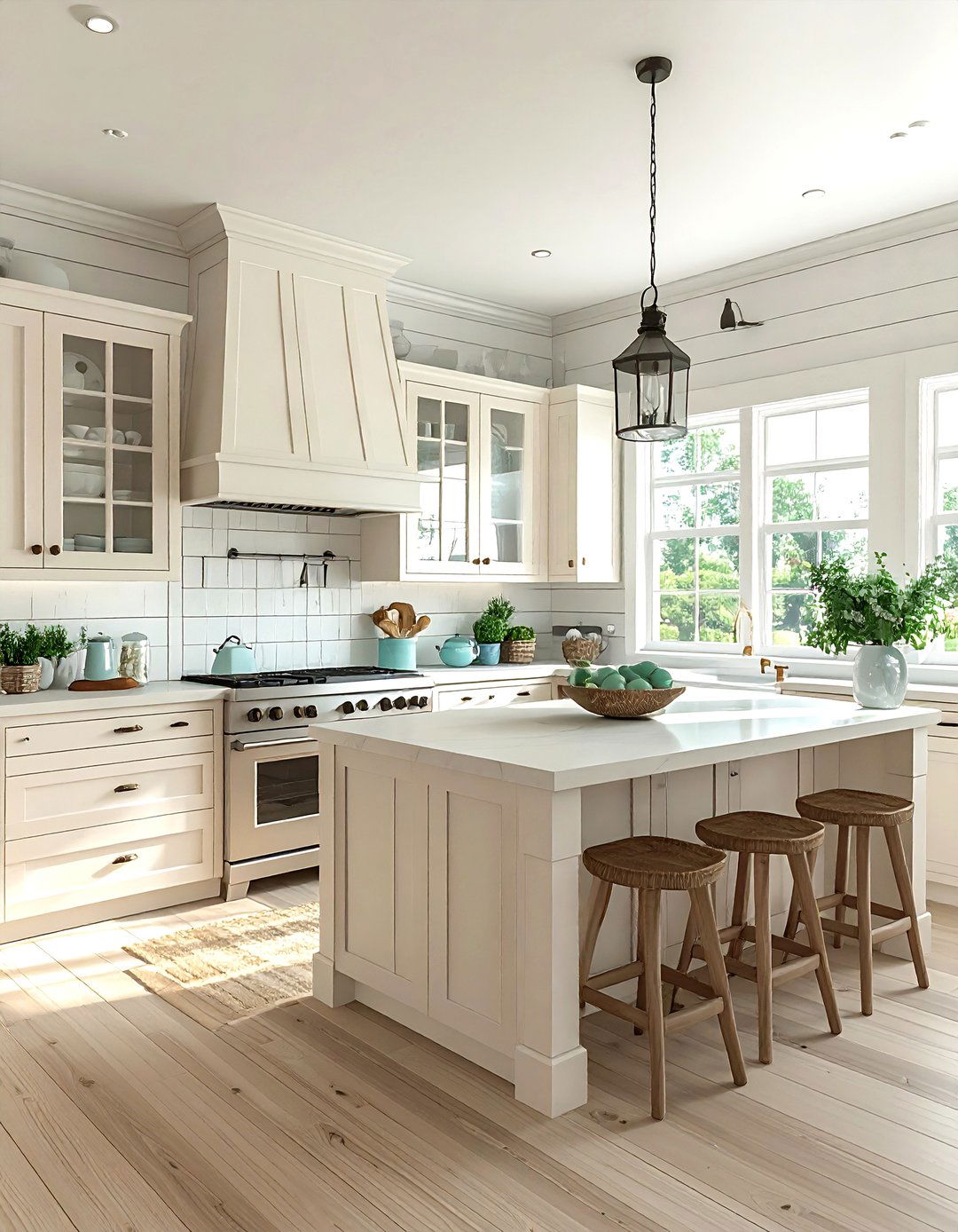 Coastal Cream Kitchen White Shiplap Walls - 30 cream and white kitchen ideas