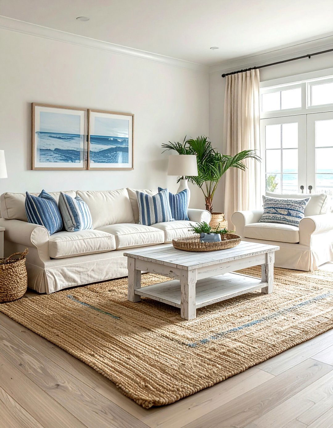 Coastal Cream Living Room - 30 cream living room furniture ideas