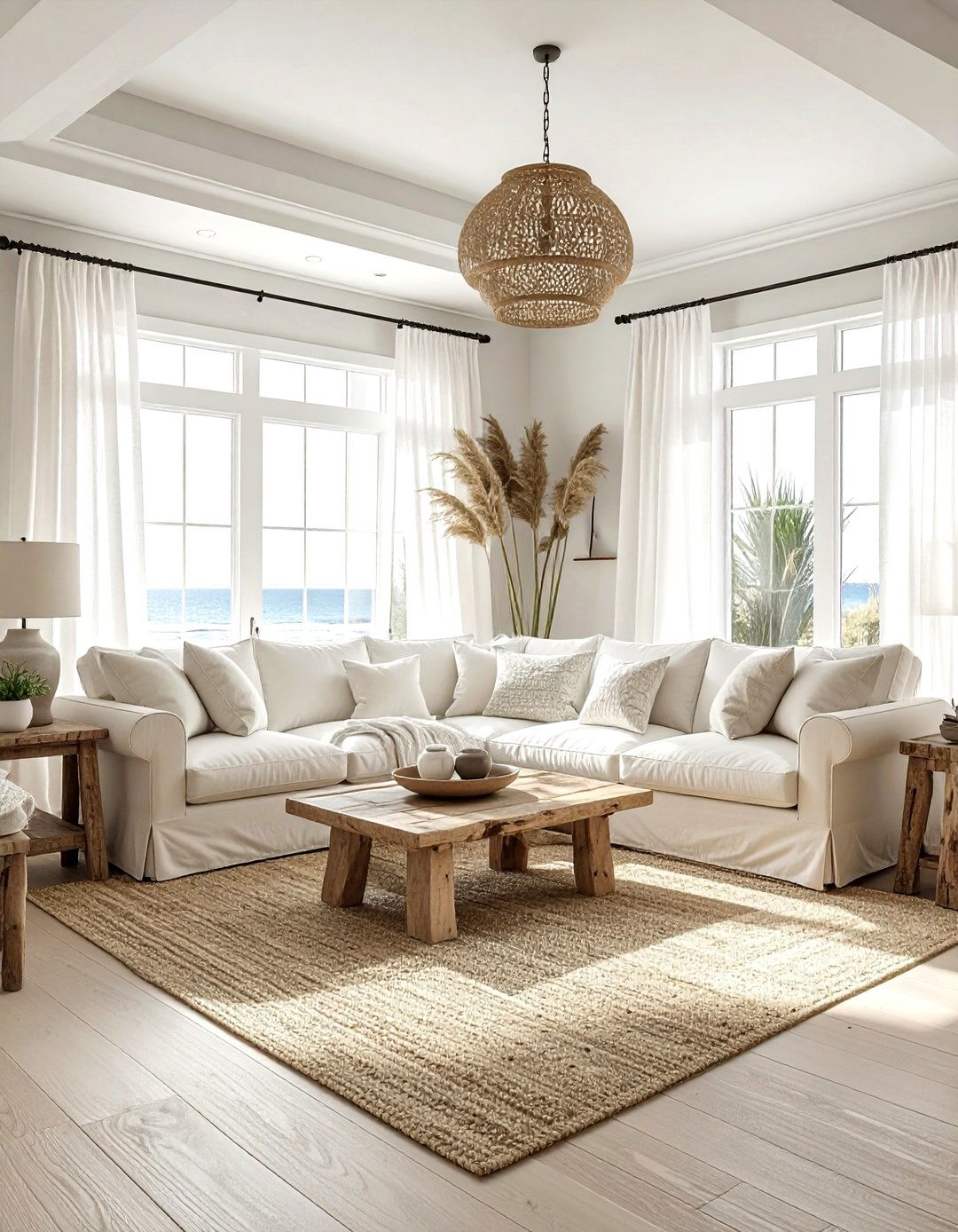 Coastal Cream Living Room - 30 minimalist cream living room ideas