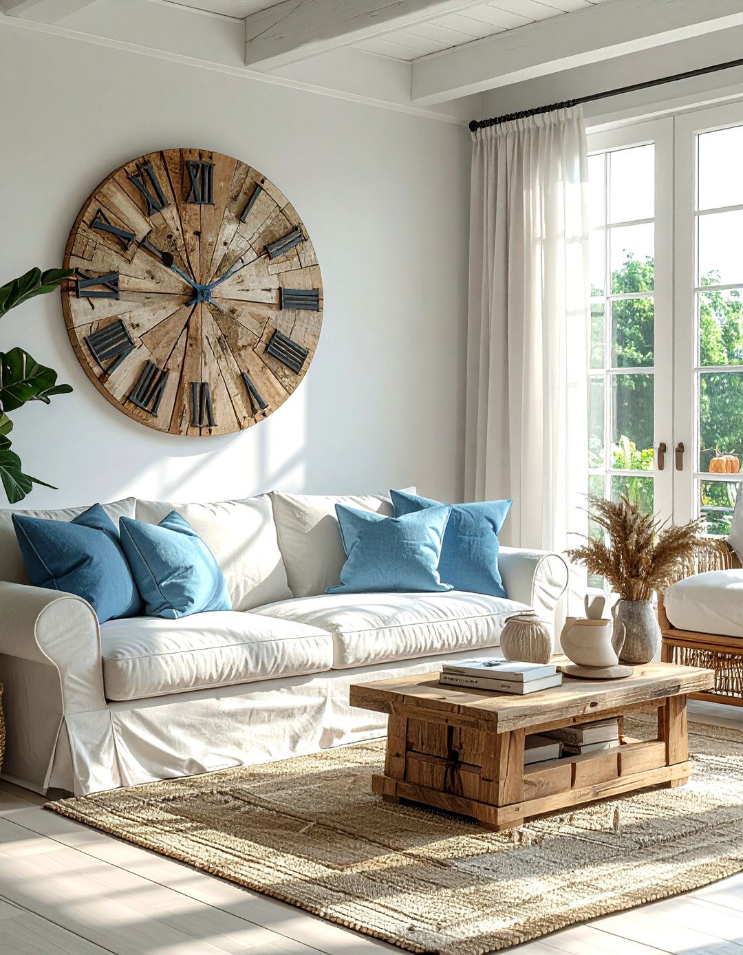 Coastal Driftwood Wall Clock - 30 oversized clock ideas