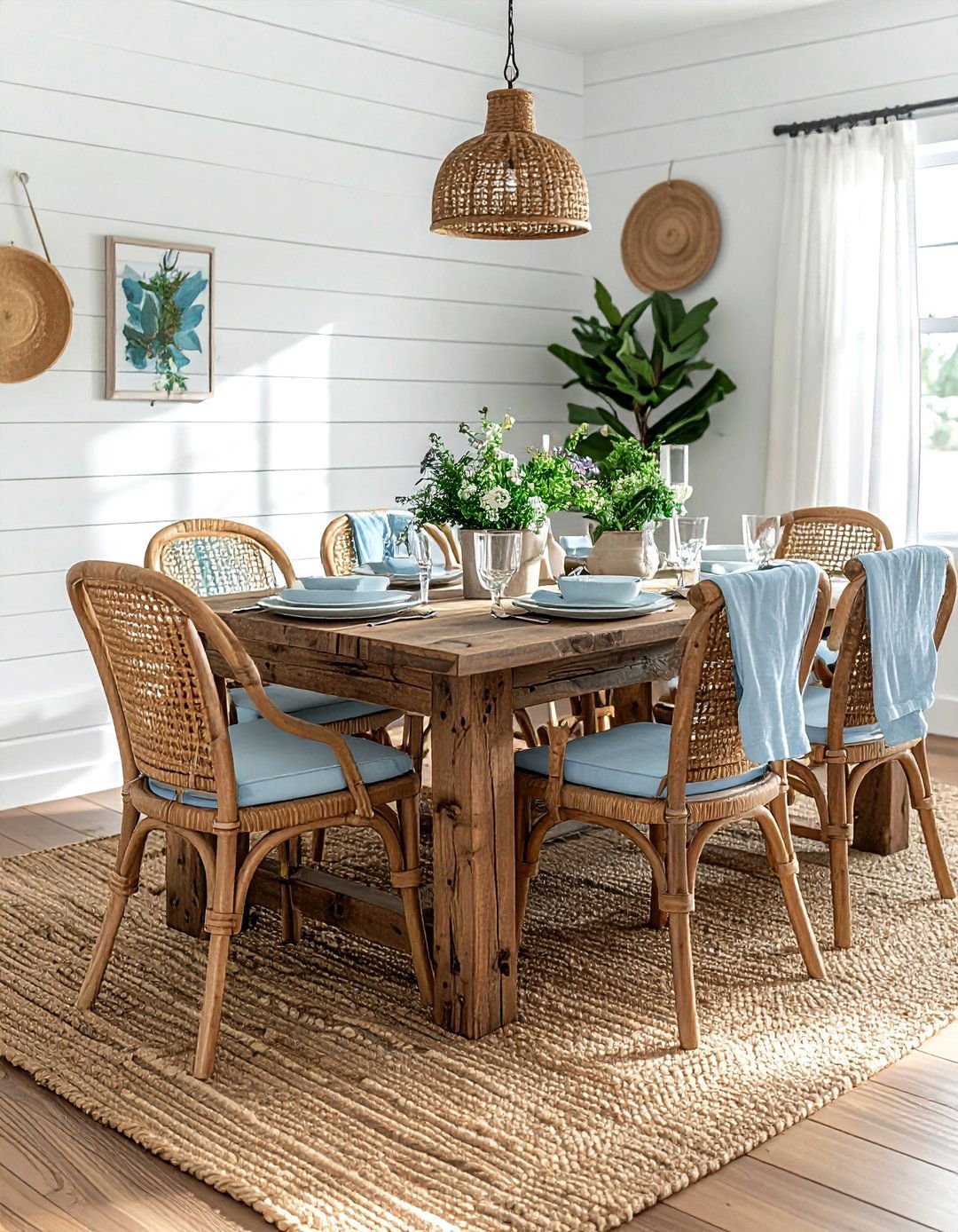 Coastal Farmhouse Dining Room - 30 seaside dining room ideas