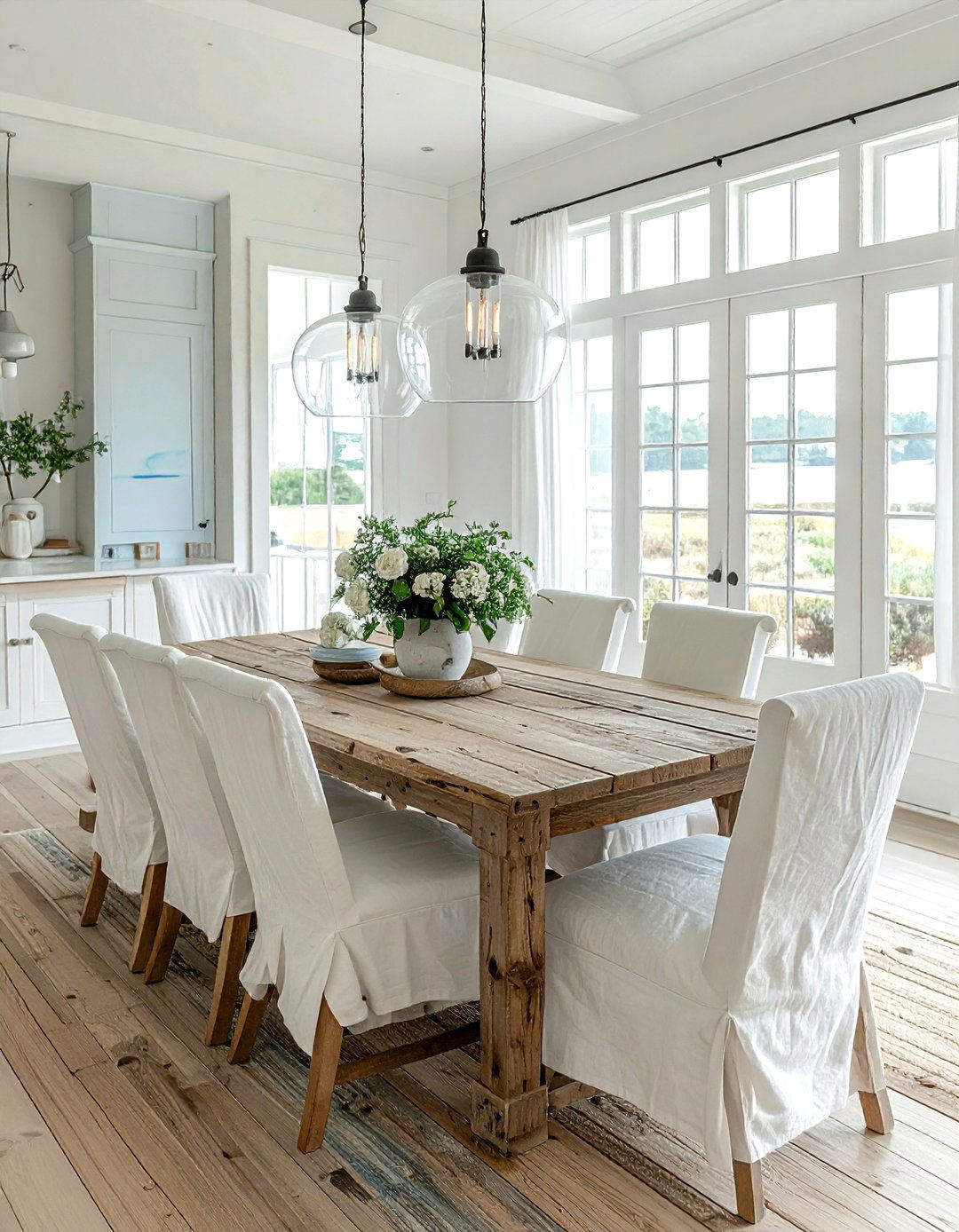 Coastal Farmhouse Dining Room - 30 coastal dining room ideas