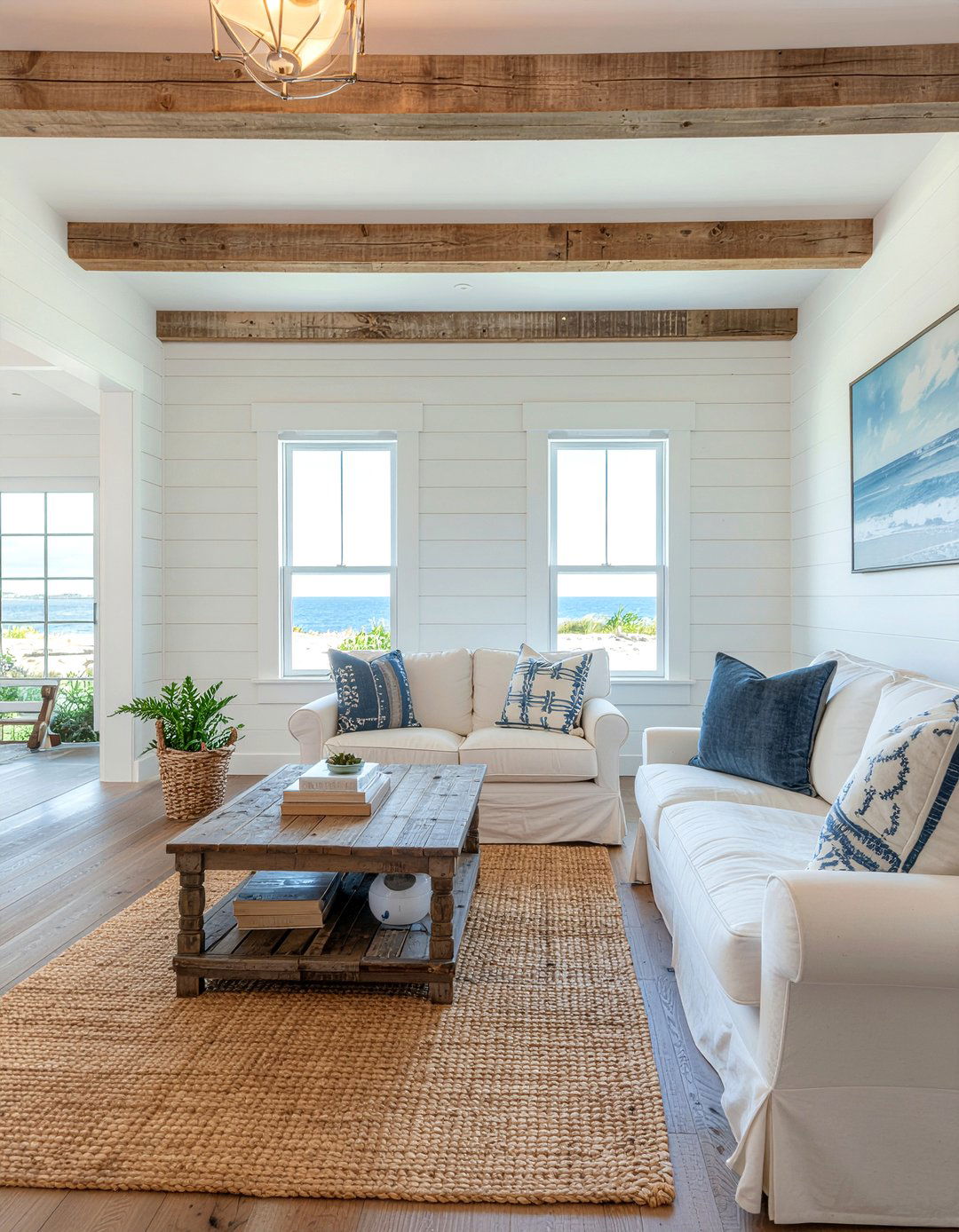 Coastal Farmhouse Style - 30 coastal living room ideas