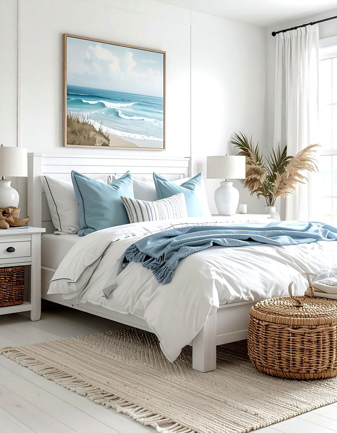 Coastal Farmhouse White Bedroom - 30 farmhouse white bedroom ideas