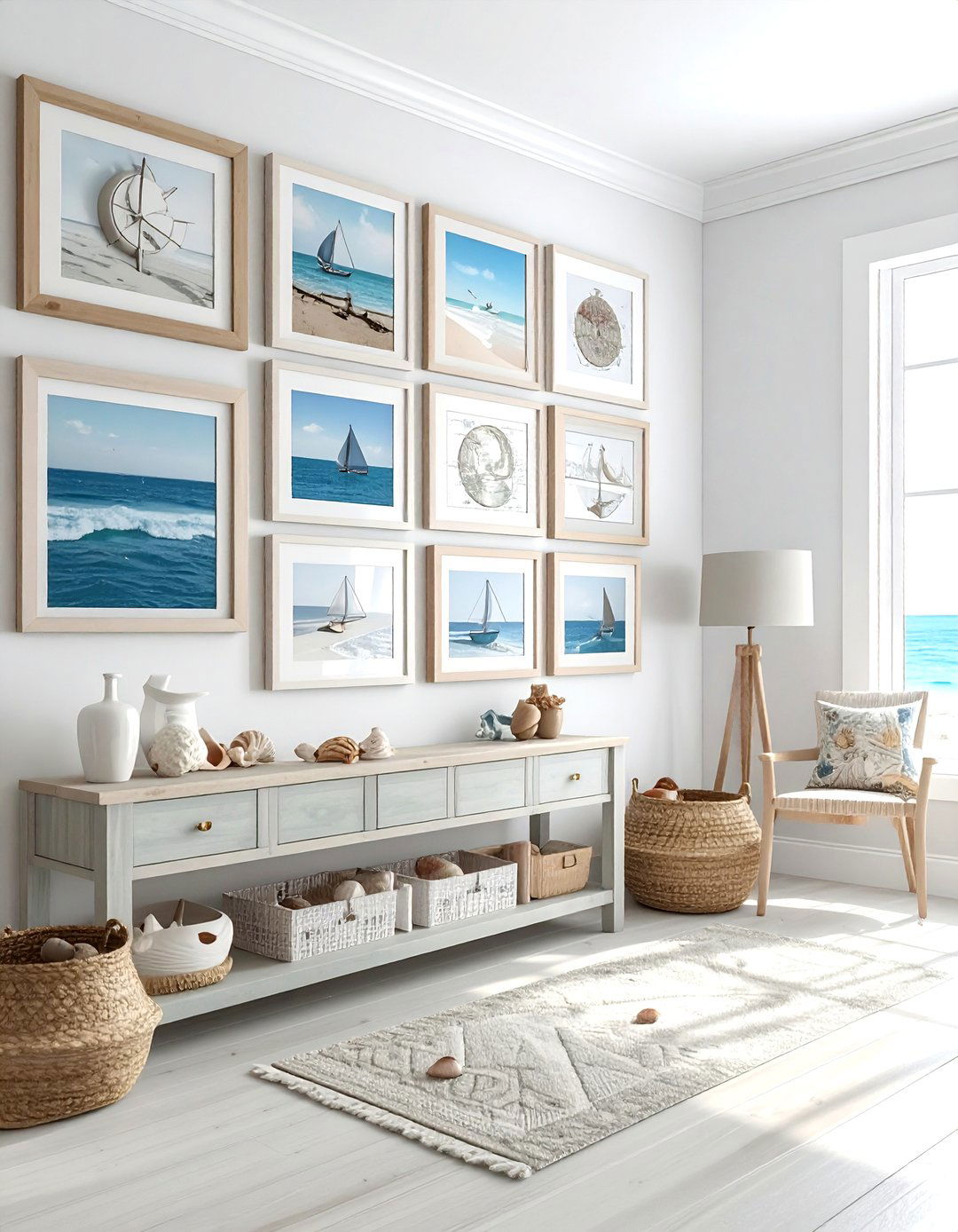Coastal Gallery Wall - 30 nautical bathroom ideas