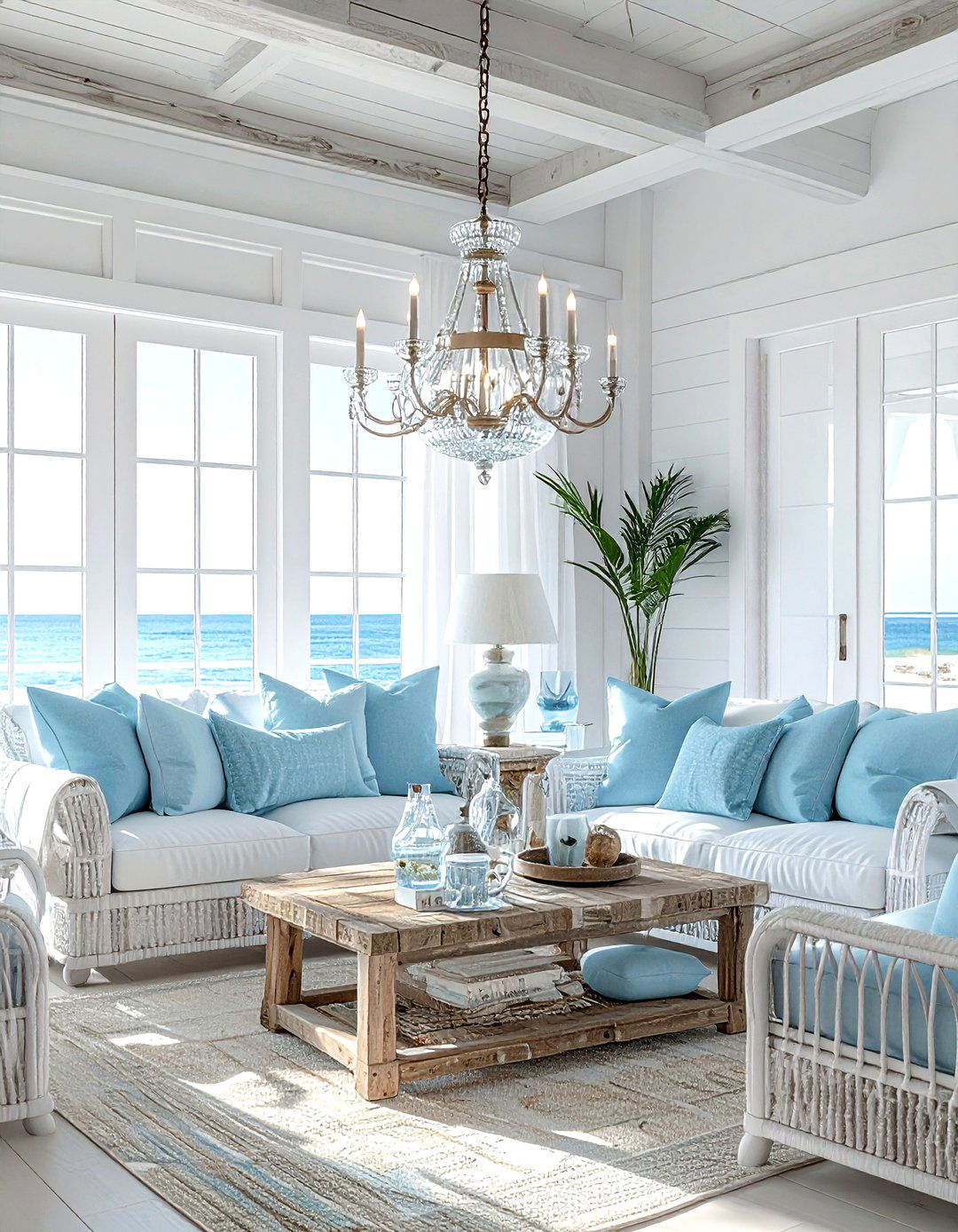 Coastal Glass Chandelier - 30 living room chandeliers