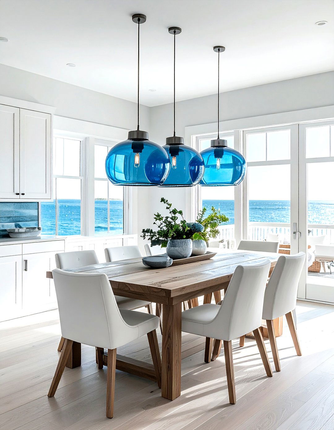 Coastal Glass Pendant - 30 Nantucket dining room ideas