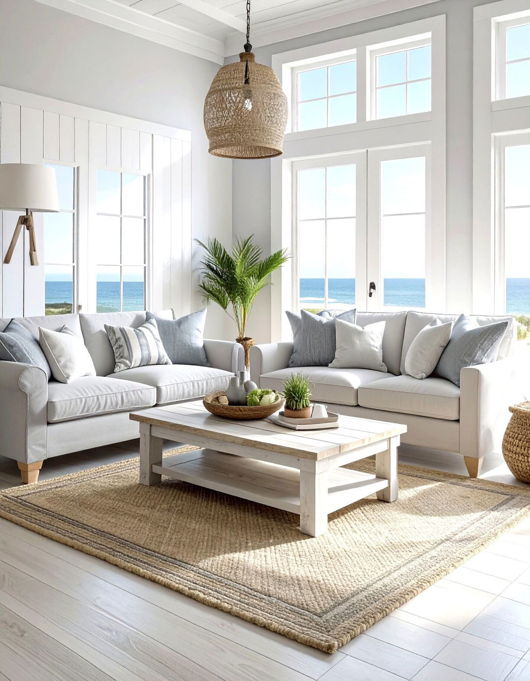 Coastal Gray And White - 30 gray and white living room ideas