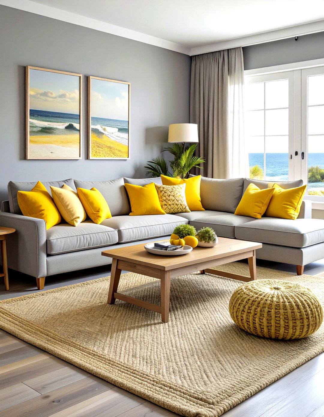 Coastal Gray And Yellow Living Room - 30 gray yellow living room ideas