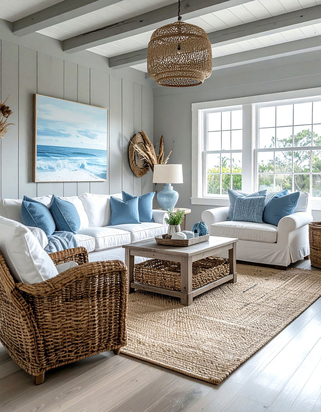 Coastal Grey Farmhouse Living Room - 30 farmhouse grey living room ideas
