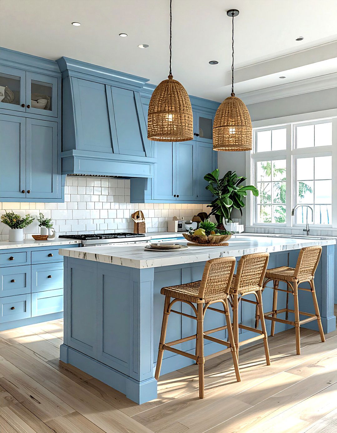Coastal Kitchen Island - 30 L-shaped kitchen island ideas