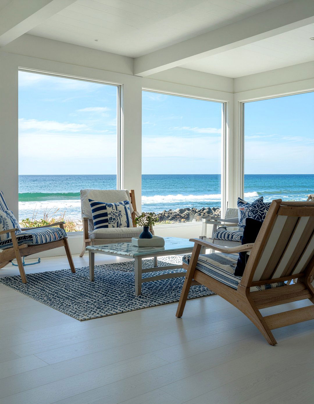 Coastal Living Room - 30 living room wishbone chair ideas