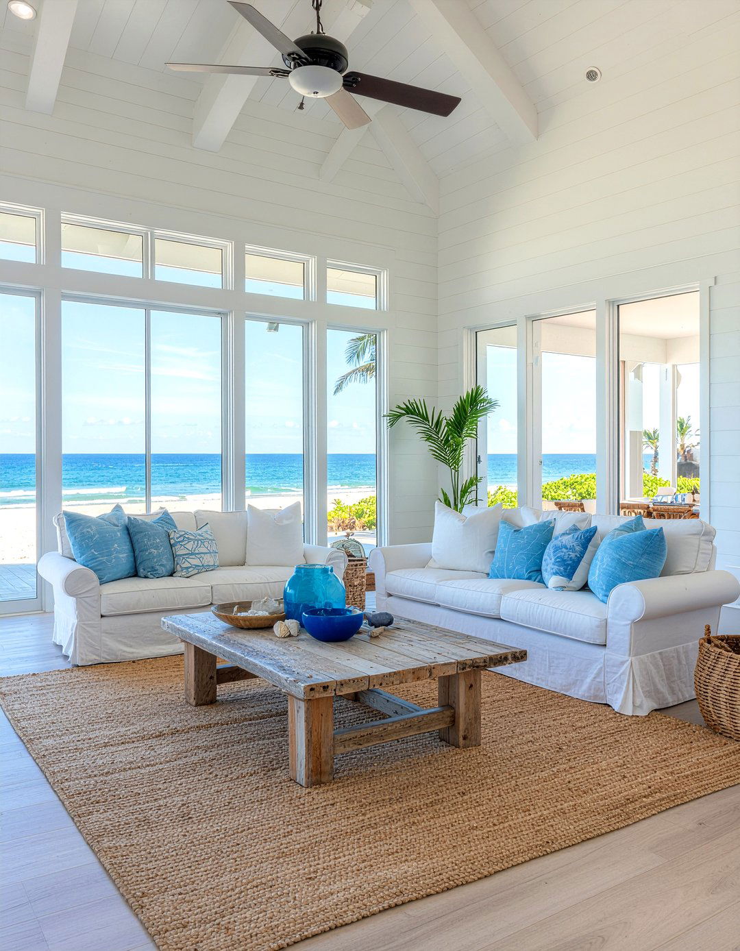 Coastal Living Room - 30 nature themed living room ideas