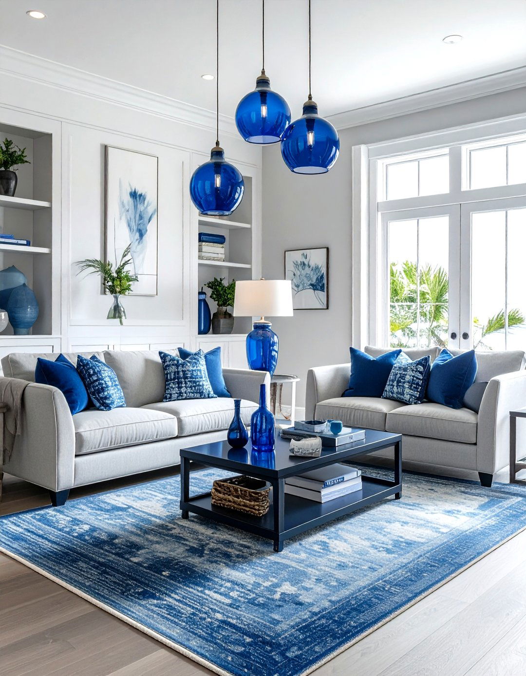 Coastal Living Room Blue Accents - 30 coastal blue living room ideas