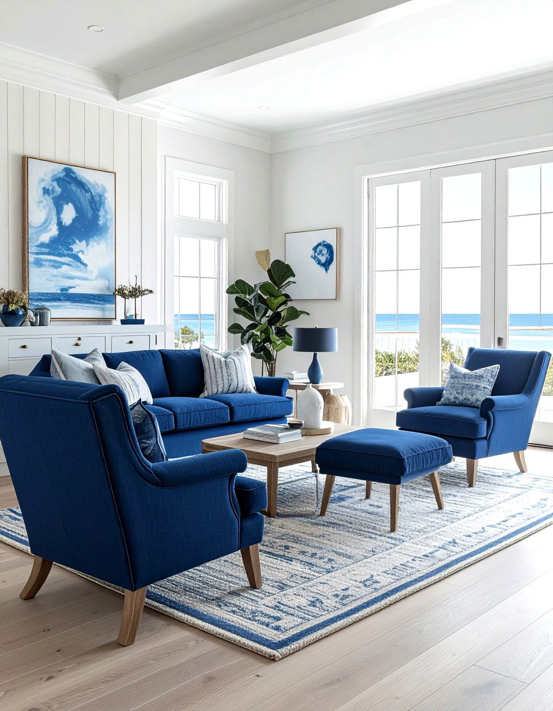 Coastal Living Room Blue Furniture - 30 coastal blue living room ideas