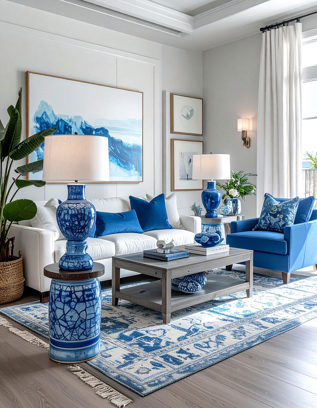 Coastal Living Room Blue Lighting - 30 coastal blue living room ideas