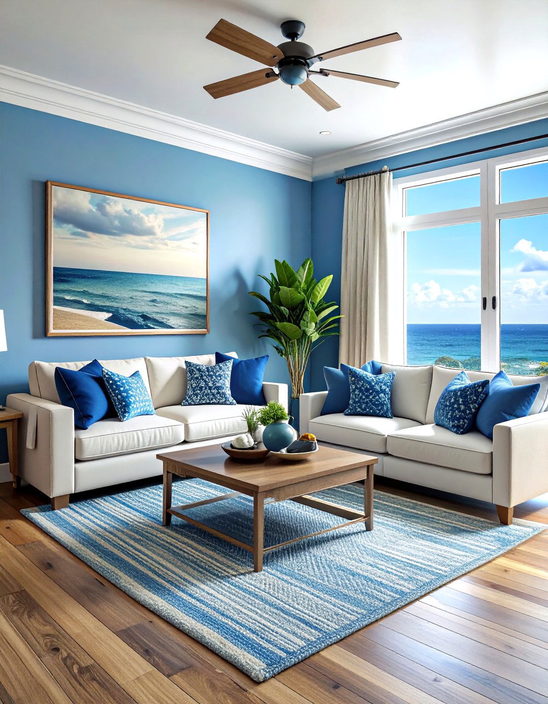 Coastal Living Room Blue Palette - 30 coastal blue living room ideas