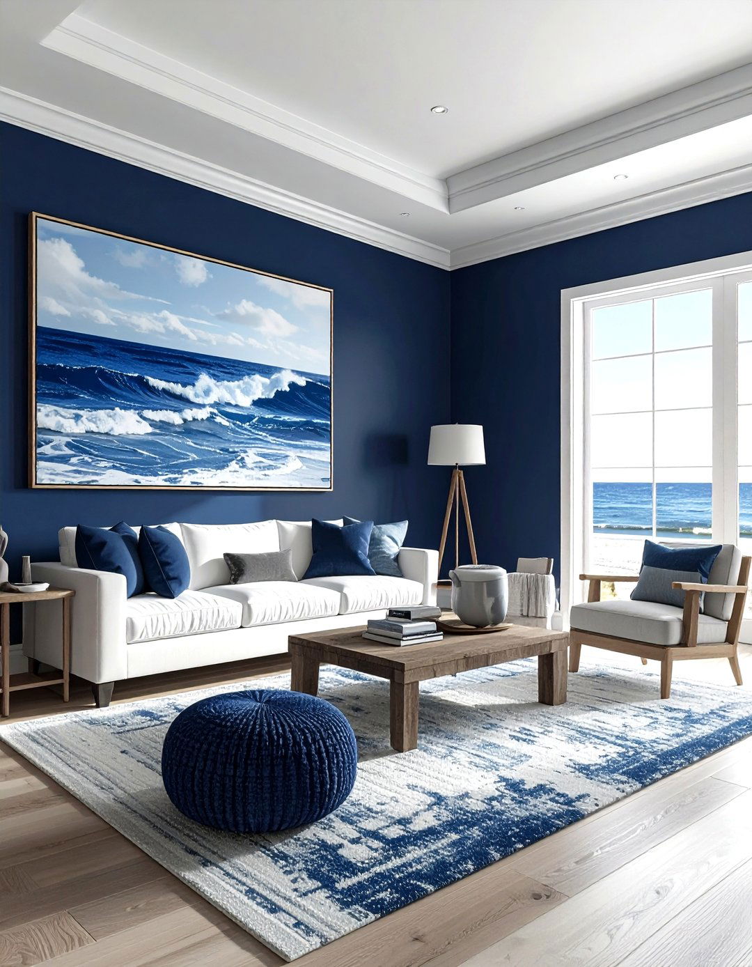 Coastal Living Room Blue Walls - 30 coastal blue living room ideas