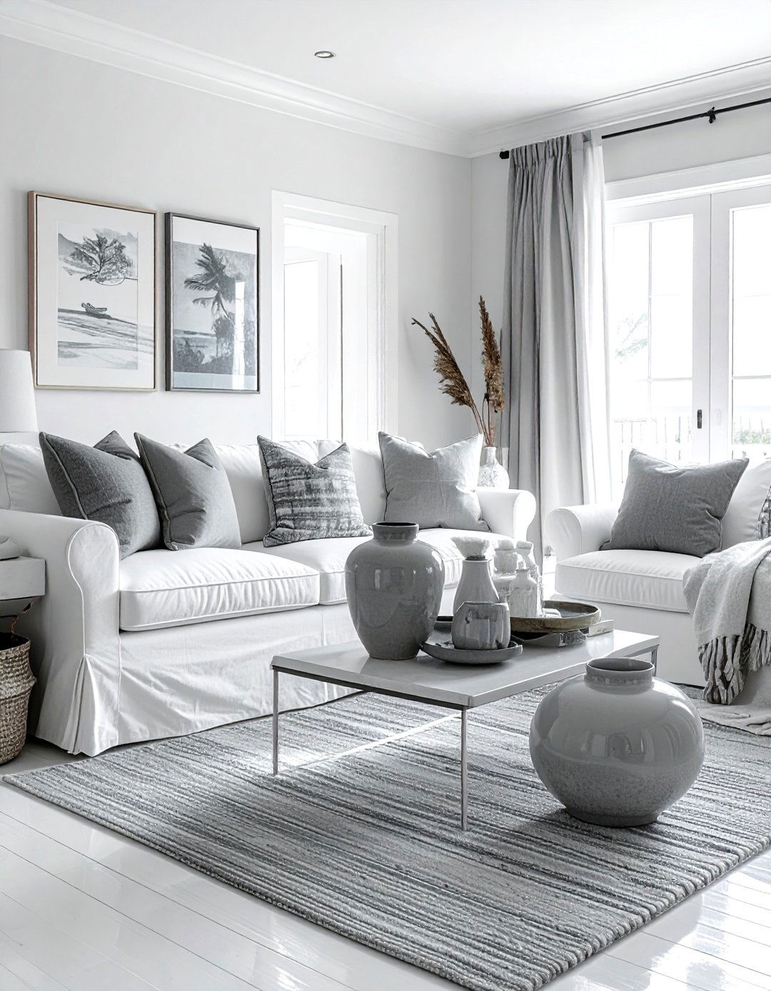 Coastal Living Room Gray Accents - 30 coastal gray living room ideas