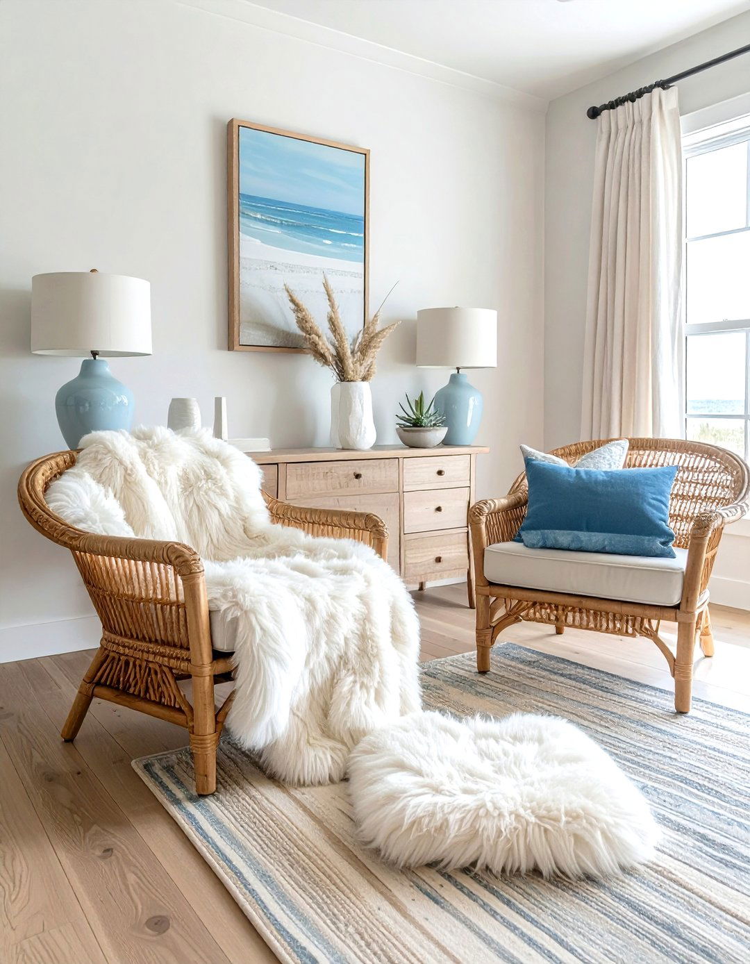 Coastal Living Room Sheepskin - 30 sheepskin living room ideas