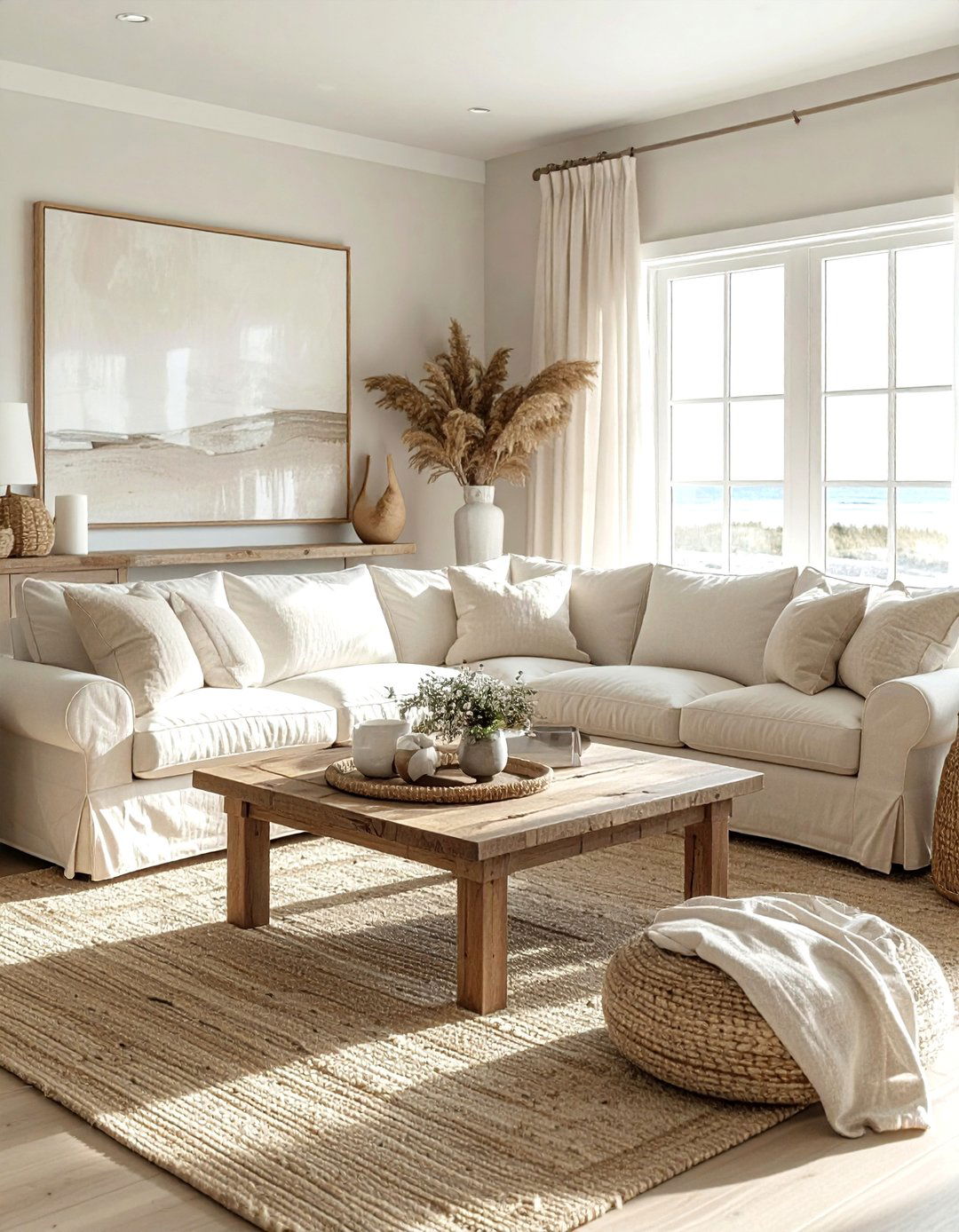 Coastal Living Room With Slipcovered Furniture - 30 coastal beige living room ideas