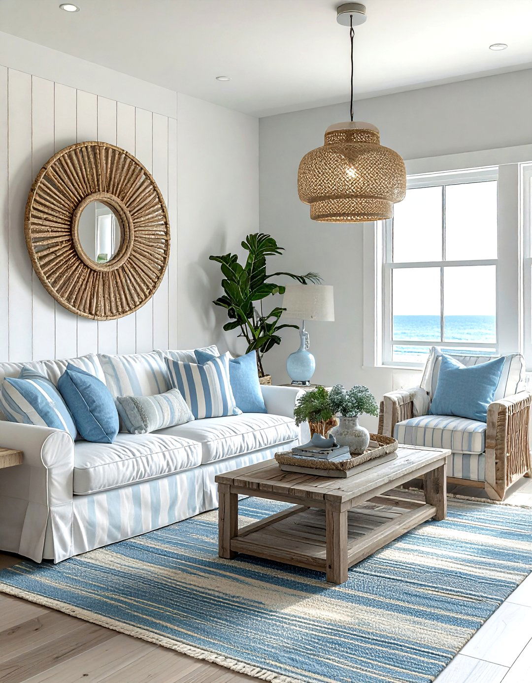 Coastal Living Room Woven Sconce - 30 living room sconce ideas