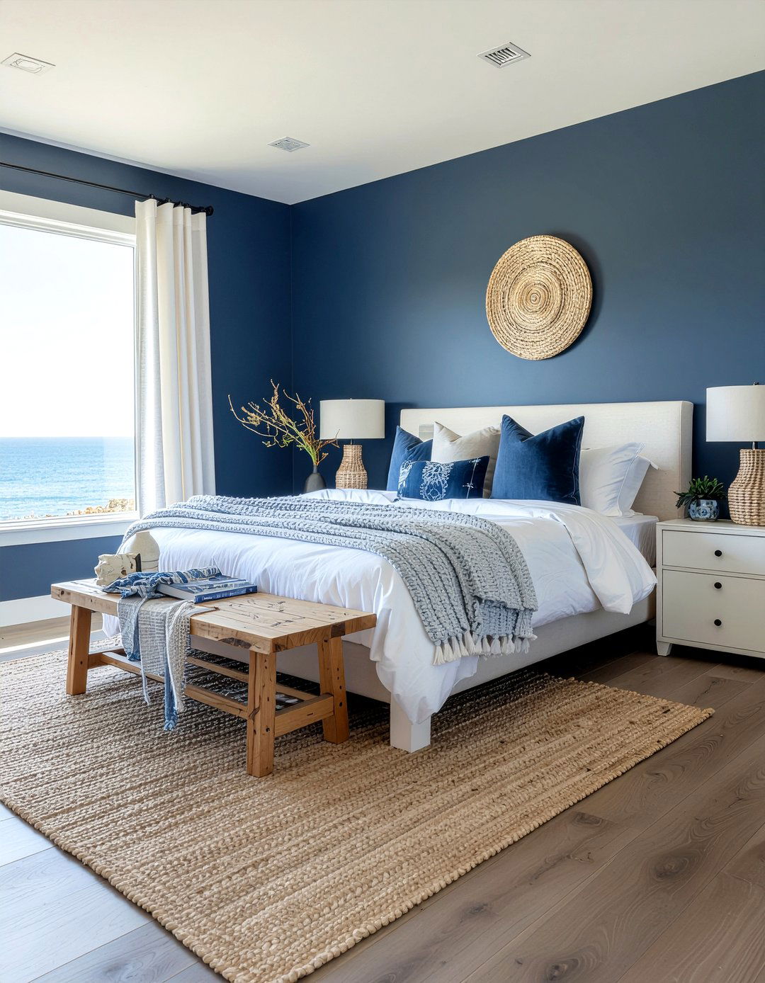 Coastal Navy Blue Bedroom - 30 bedroom navy walls
