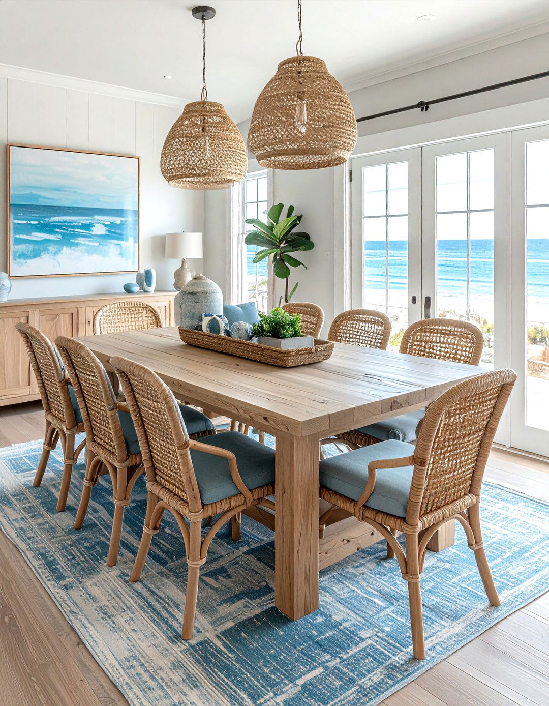 Coastal Oak Dining Room - 30 warm brown dining room ideas