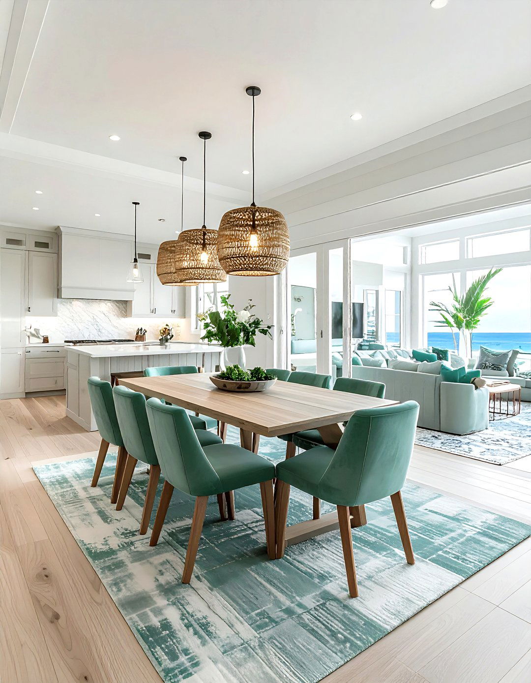Coastal Open Floor Plan - 30 Palm Beach dining room ideas