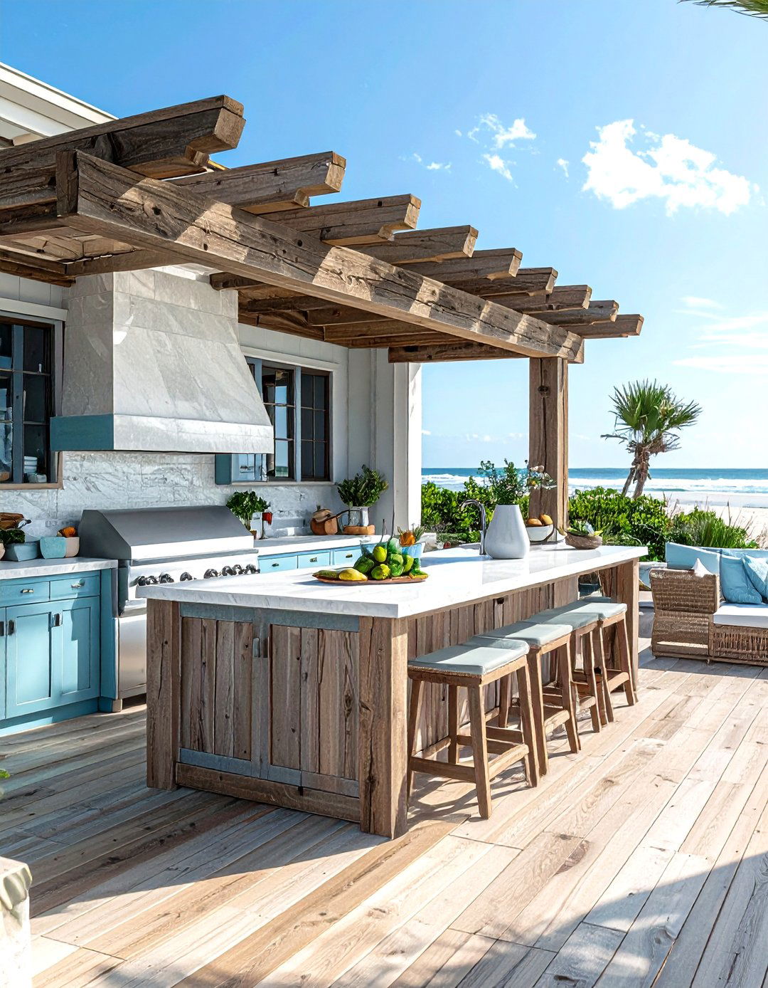 Coastal Outdoor Kitchen - 30 backyard kitchen ideas