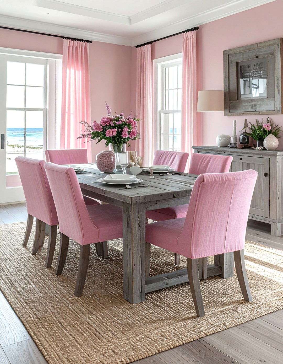 Coastal Pink And Gray Dining Room - 30 pink and gray dining room ideas