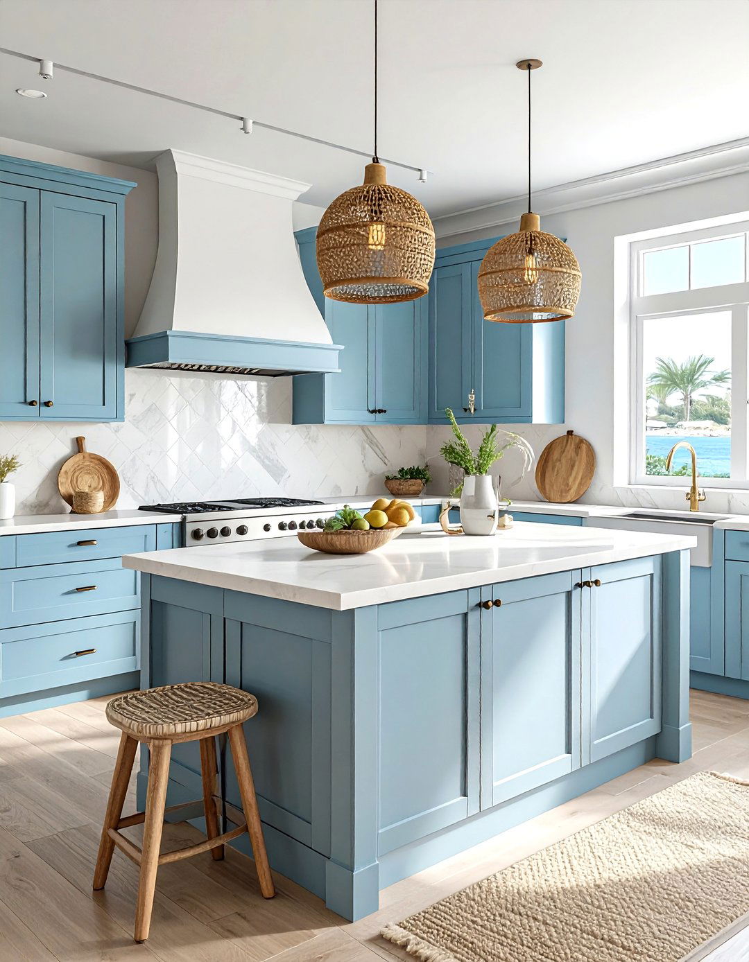 Coastal Porcelain Kitchen - 30 porcelain countertop kitchen ideas