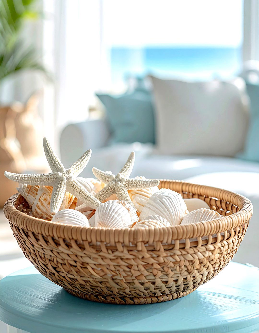Coastal Rattan Bowl - 30 bowl decor ideas