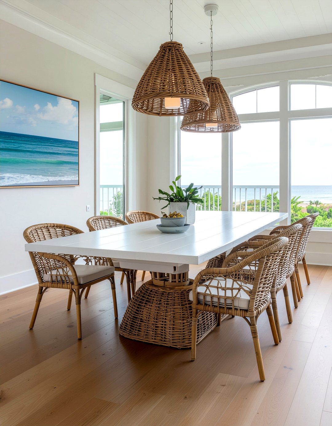 Coastal Rattan Dining Table For - 30 dining table for 6 ideas