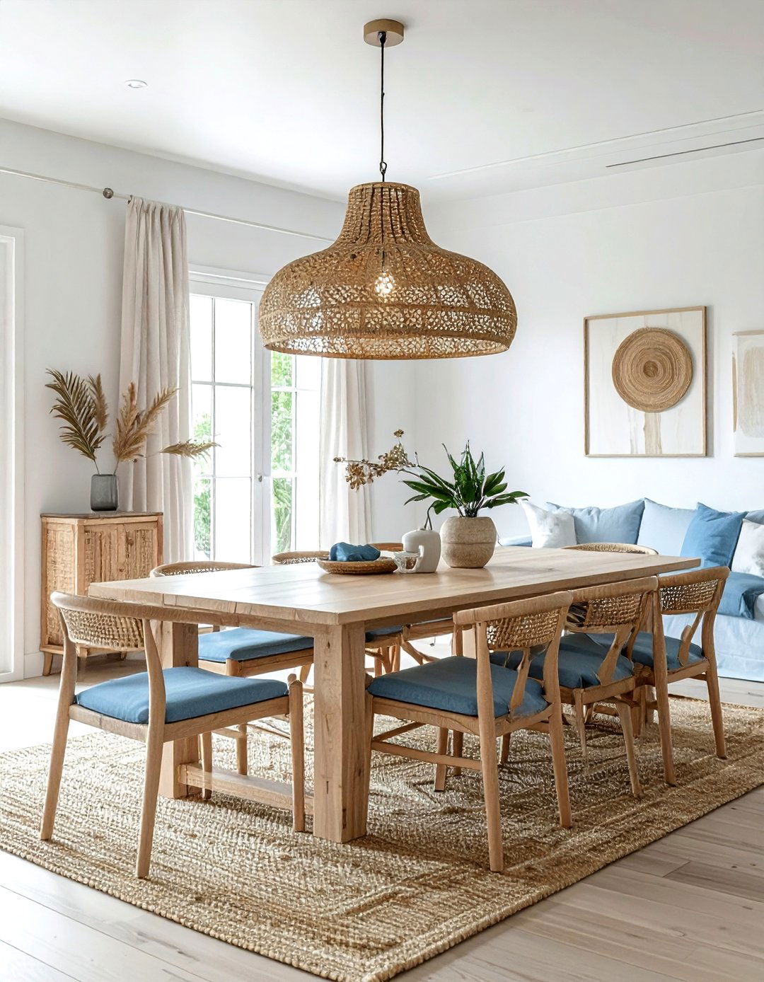 Coastal Rattan Pendant - 30 dining room lighting design