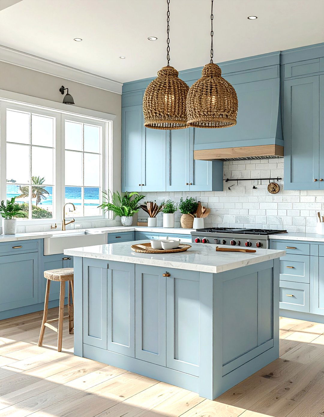 Coastal Rattan Sconce - 30 kitchen sconce ideas