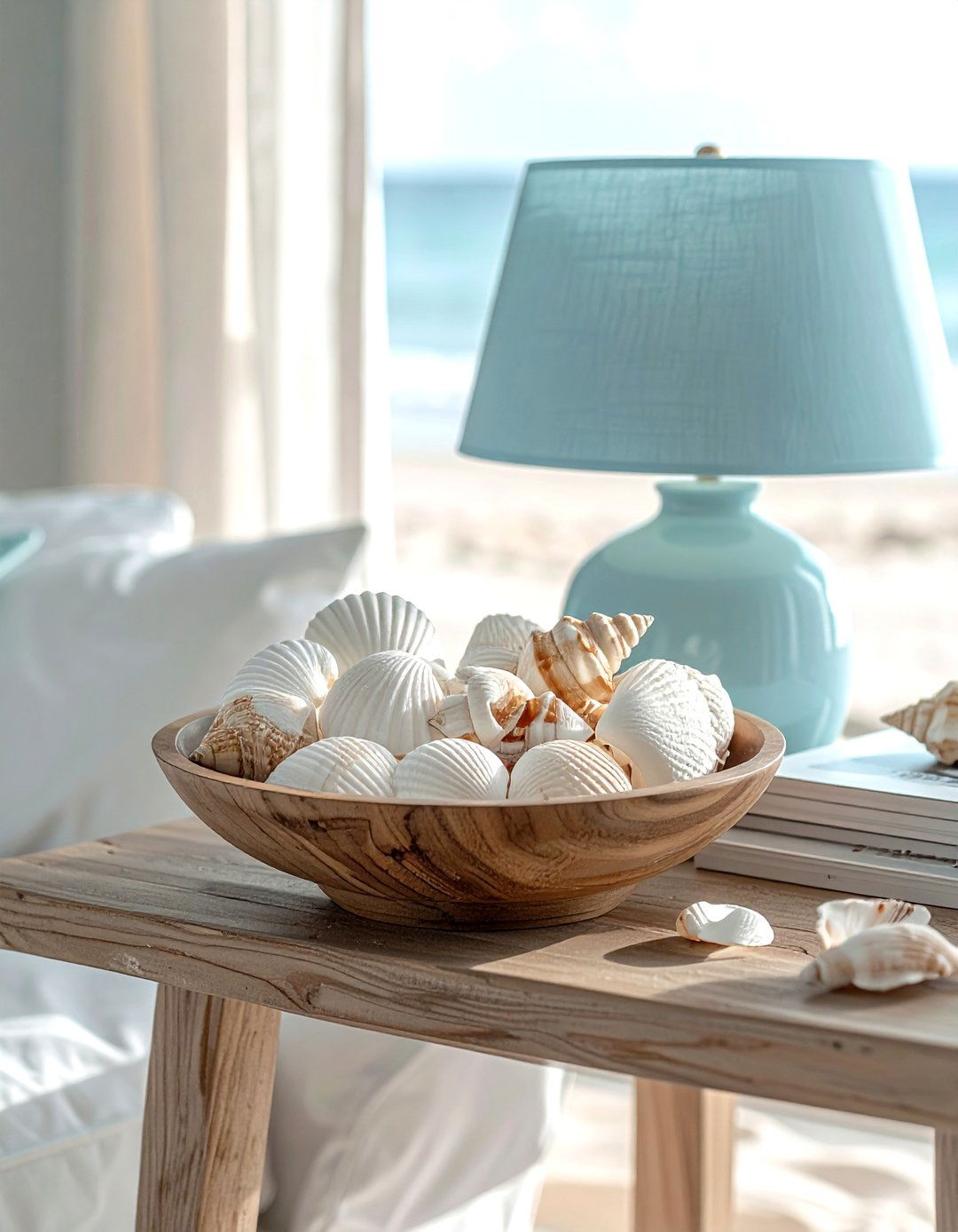 Coastal Seashell Bowl - 30 side table decor ideas
