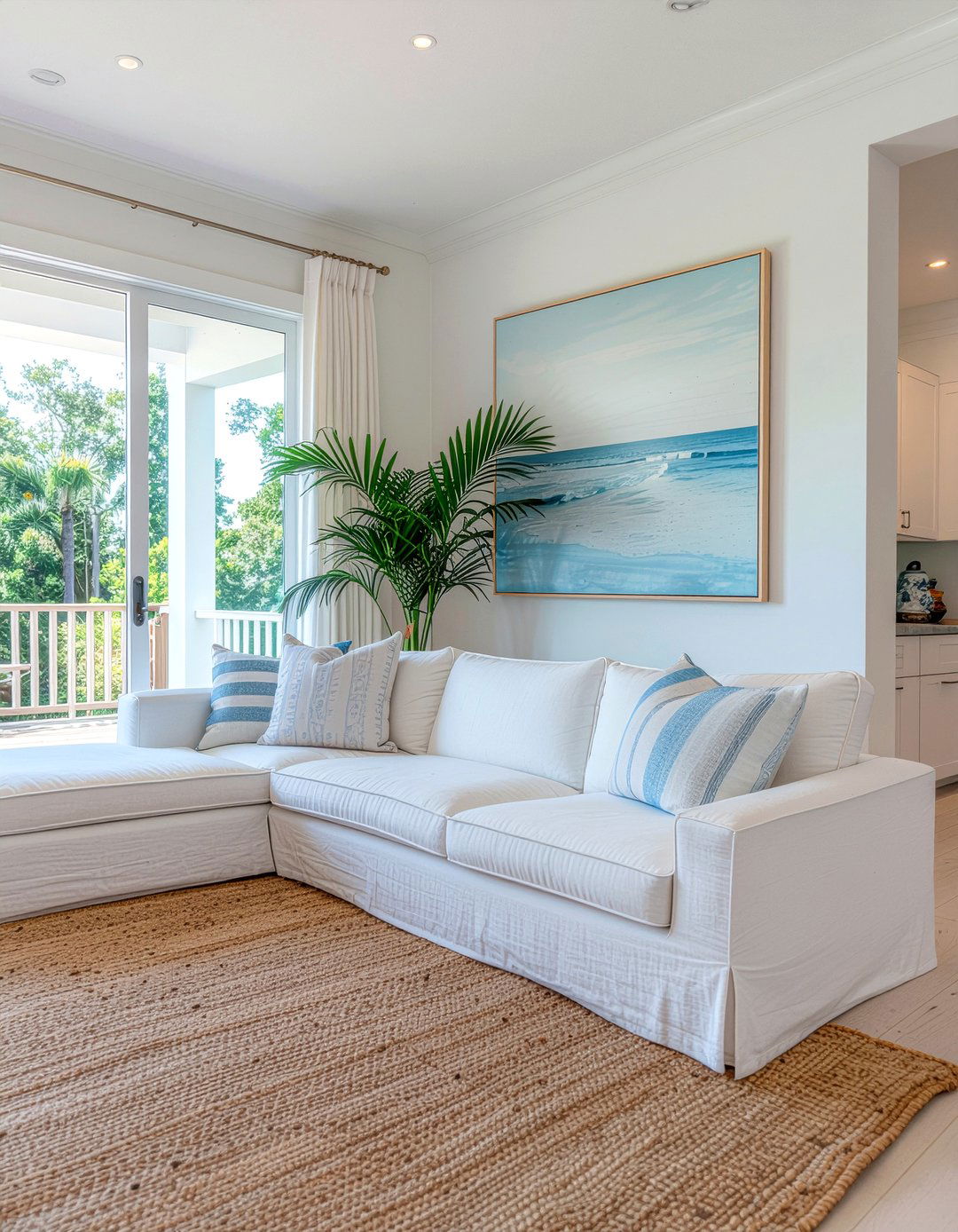 Coastal Sectional Sofa - 30 L-shaped sofa living room ideas