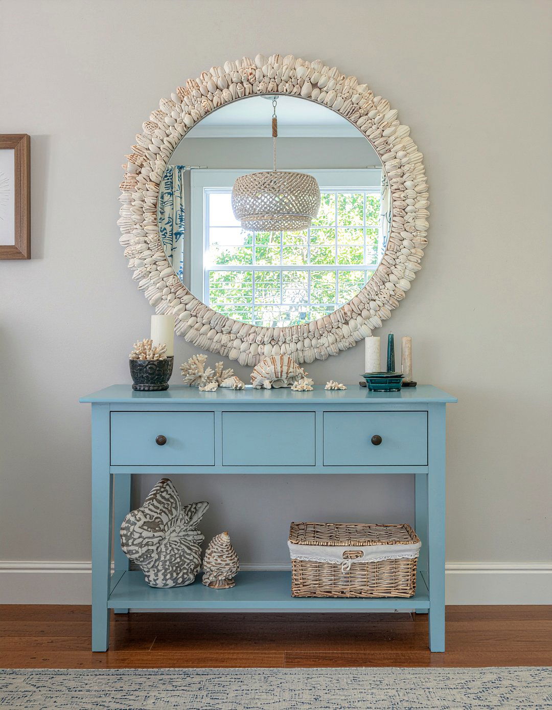Coastal Shell Mirror - 30 bedroom decorative mirrors